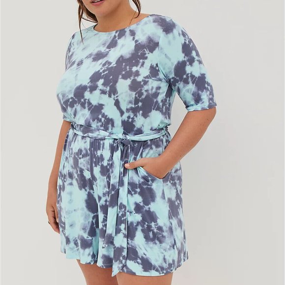 torrid Pants - NWT Torrid Tie Dye Super Soft Knit Romper Shorts Blue Women's Size 4 4X H13563